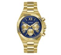 Guess equity quarz goldfarbenem herren uhr mit blauemzifferblatt und edelstahl armband one_size Gold