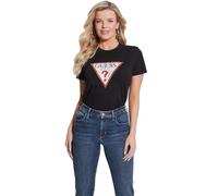 Guess Essential Damen-T-Shirt, kurzärmelig, Klassische Passform, Schwarz (Jet Black), Klein
