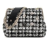 Guess Everlee Schultertasche schwarz/weiß, Textil, Damen