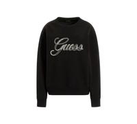 Guess Felpa Girocollo Donna Stampa Con Brillantini e Strass Nero W3YQ03KB932-JBLK-L