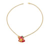 GUESS Floris 18-20" Bouquet Enamel Necklace Yellow Gold / Multicolor