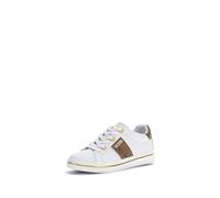 Guess Damen-Sportschuhe Flpstw Fal12 Weiß mit goldenen Details, bedrucktes Logo – Größe 40 EU