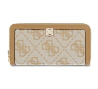 GUESS Geldbörse Audrey Logo SLG Zip Around Wallet Beige Logo Mehrfarbig