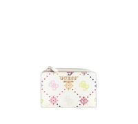 Guess Geldbörse Emelie Logo Zip Around Card Case SLG Bone Logo Mehrfarbig