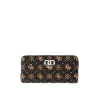 GUESS Geldbörse Emelie Logo SLG Zip Around Wallet Espresso Logo Dunkelbraun