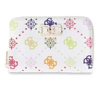 GUESS Geldbörse Emelie Logo SLG Zip Around Wallet Multi Logo weiß