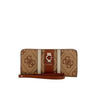 GUESS Geldbörse Erenia Zip Around Wallet Latte Logo braun