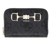 Guess Geldbörse Janie Logo SLG M Rundum-Reißverschluss Coal Logo dunkelgrau