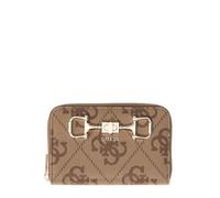 Guess Reißverschlussbörse Damen Janie Logo SLG Zip Around Medium (SWOS99) Latte Logo