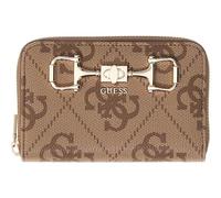 GUESS Geldbörse Janie Logo SLG Zip Around Wallet Latte Logo Hellbraun