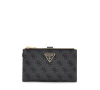 GUESS Geldbörse Laurel II SLG Double Zip Organizer Coal Logo dunkelgrau