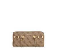 GUESS Geldbörse Leona Logo SLG Zip Around Wallet Latte Logo Hellbraun