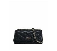GUESS Gepolsterte Umhängetasche, 1981 EST, Schwarz mit silberfarbener Kette, Schwarz