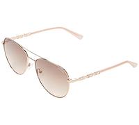 Guess Sonnenbrille Aviator GF6143 Damen, glänzend Roségold, Braun-Gradient, Einheitsgröße