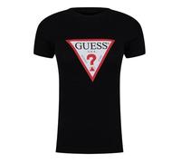 GUESS Damen T-Shirt Tri Icon, Rabenschwarz, Small