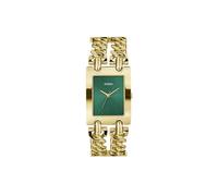 Guess Damen Armbanduhr Heavy Metal GW0740L2 – 28 mm, Edelstahl gold, grünes Zifferblatt, 3 bar
