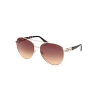 Guess Damen GU00158 33F Gläser SONNENBRILLEN Metall Gold Braun Pilot Normal