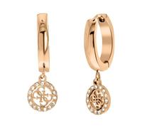 Guess - Guess-Ohrringe, Edelstahl, rotvergoldet, 4G-Logo, 15 mm - für Damen - Rosa