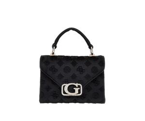 GUESS - Guess Zalina Mini Handtasche, Umhängetasche, Abendtasche Samt, Schwarz