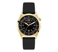 GUESS Silicone Max Collection Herren-Armbanduhr Gw0494G2, analog, schwarzes Zifferblatt, schwarzes Band, Schwarz, Armband