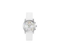Guess Damenuhr Fantasia GW0560L1 – Quarz-Analoguhr, 38 mm, Silikonarmband, Weiß/Silber