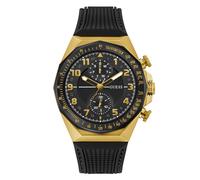 Guess Herren Armbanduhr D1 GW0902G1 Multifunktion Quarz Datum Wochentag Silikonarmband Schwarz
