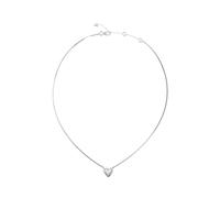 GUESS Beloved 16-18" Crystal Heart Necklace Rhodium
