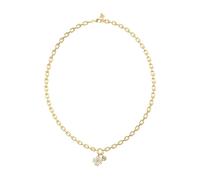 GUESS Love Bites 16-18" Lucky Charm Pave Necklace Yellow Gold