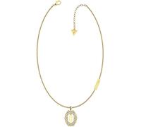 GUESS Halskette mit Initialen My Name, Buchstaben A-V, vergoldet mit weißen Zirkoniasteinen, Einheitsgröße, Metall, Kein Edelstein