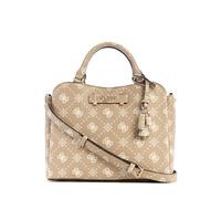 GUESS Handtasche Schultertasche Silia Girlfriend Satchel Biscotti Logo taupe