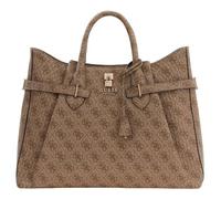 GUESS Handtasche Schultertasche Yesba Girlfriend Satchel Bag Latte Logo braun