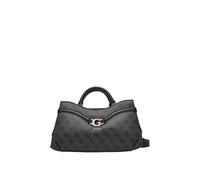 GUESS Handtasche Umhängetasche Dea Girlfriend Satchel Coal Logo dunkelgrau