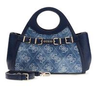 GUESS Handtasche Umhängetasche Dovie Girlfriend Satchel Denim Logo blau