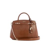 GUESS Handtasche Umhängetasche Melinda Triple Compartment Satchel Cognac braun