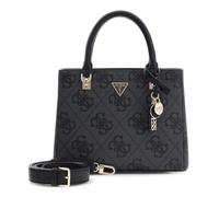 GUESS Handtasche Umhängetasche Noelle II Multi Compartment Satchel Coal Logo dunkelgrau