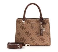 GUESS Handtasche Umhängetasche Noelle II Multi Compartment Satchel Latte Logo/Brown hellbraun