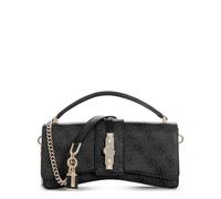 GUESS Yvonne Logo Mini Top Handle Flap Coal Logo