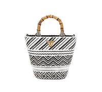 Guess Happyland Mini Bag, Handtasche, Umhängetasche, Flechttasche Schwarz-Weiß