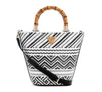 Guess Happyland Mini Bag, Handtasche, Umhängetasche, Flechttasche Schwarz-Weiß
