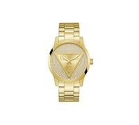 Guess Herren Armbanduhr Badge – Analog Quarz, goldfarben, Edelstahlarmband GW0915G1