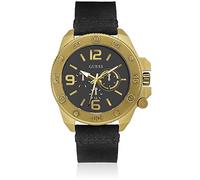 Guess Herren Analog Quarz Uhr mit Leder Armband W0659G2