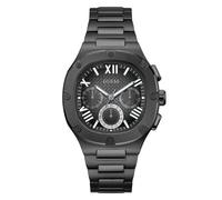 Guess Headline Herren Armbanduhr, Schwarz Gold, Edelstahlarmband, 5 bar Wasserdichtigkeit - 42 mm Gehäuse, markantes Design, GW0572G3 SP