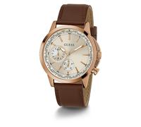 GUESS US Herren Brown Leather Multifunction Watch