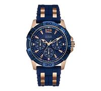 Guess Herrenuhr Oasis W0366G4 Analog Quarz Silikon Blau/Roségold Einheitsgröße