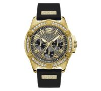 Guess Herren Armbanduhr Frontier mit schwarzem Silikonarmband, 10 Bar, Gehäusedurchmesser: 48 mm, W1132G1
