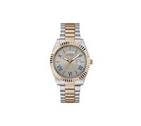 GUESS Herren Armbanduhr GD Connoisseur, roségold- und silberfarbenes Edelstahlarmband, Mineral Glas, graues Ziffernblatt, 5 Bar, Gehäusedurchmesser: 42 mm, GW0265G13