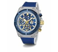 Guess Herren Armbanduhr MASTERPIECE Multifunktion blau, silber 47 mm GW0713G1