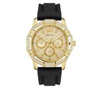 Guess Herren Armbanduhr REGAL GW0954G2 – schwarzes Silikon, goldfarbenes Zifferblatt, Datumsanzeige