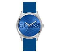 GUESS Herren Armbanduhr Reputation, blaues Silikonarmband, Mineral Glas, blaues Ziffernblatt, 3 Bar, Gehäusedurchmesser: 44 mm, GW0726G1