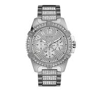 Guess Herren Armbanduhr silber 48 mm Armband Edelstahl FRONTIER W0799G1